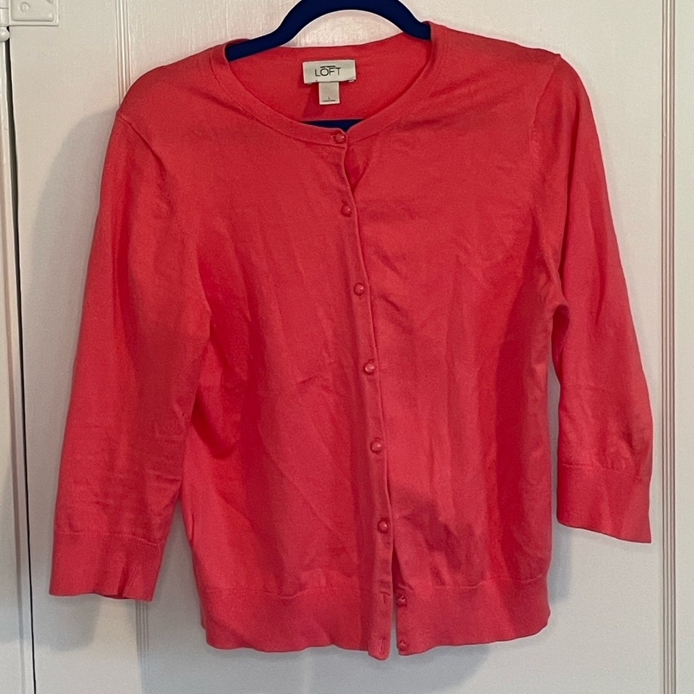 Coral LOFT Cardigan Size L